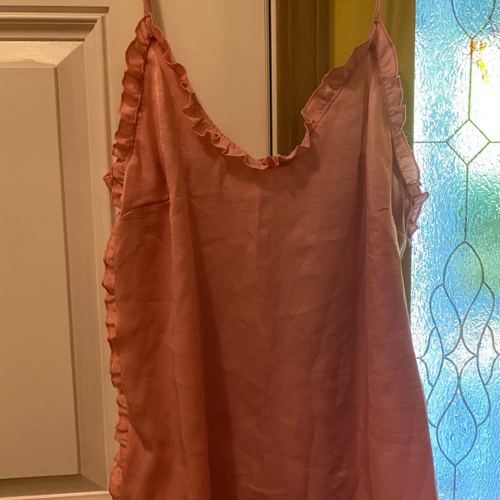Pink Ruffle Trim Camisole